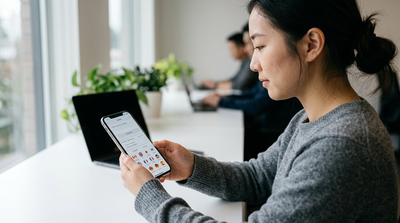 有道翻译APP界面展示支持多语言实时翻译功能