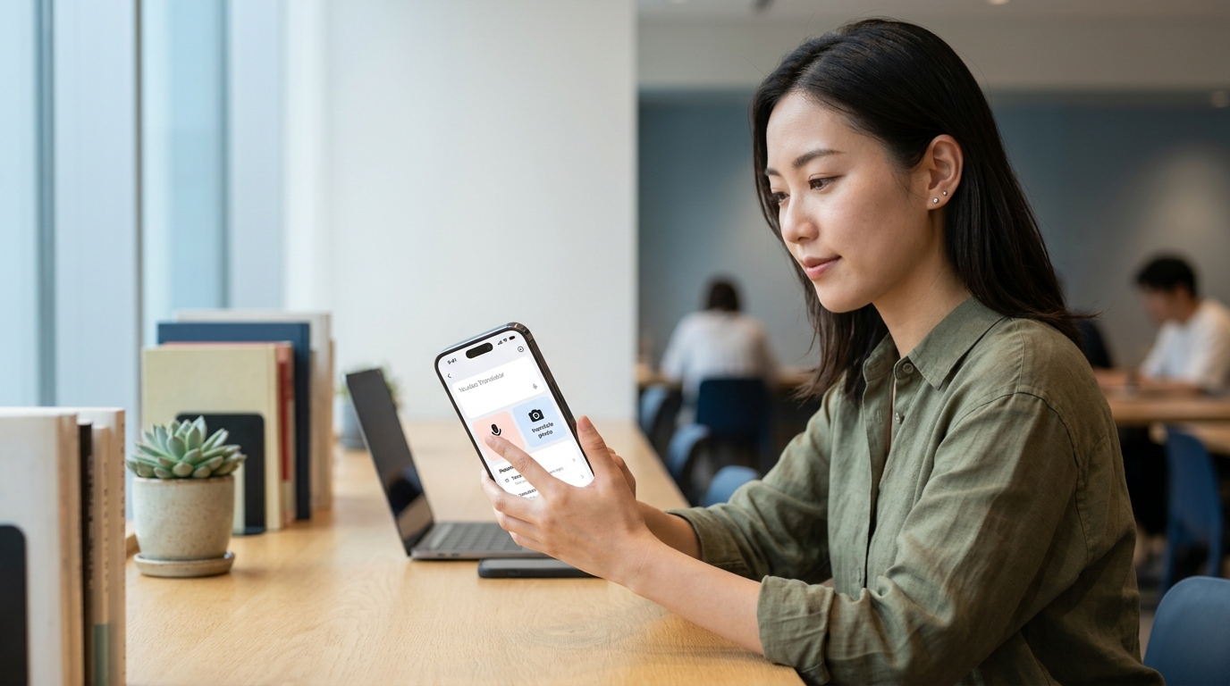 有道翻译核心功能:文本翻译、语音翻译、图片翻译的应用界面示意图