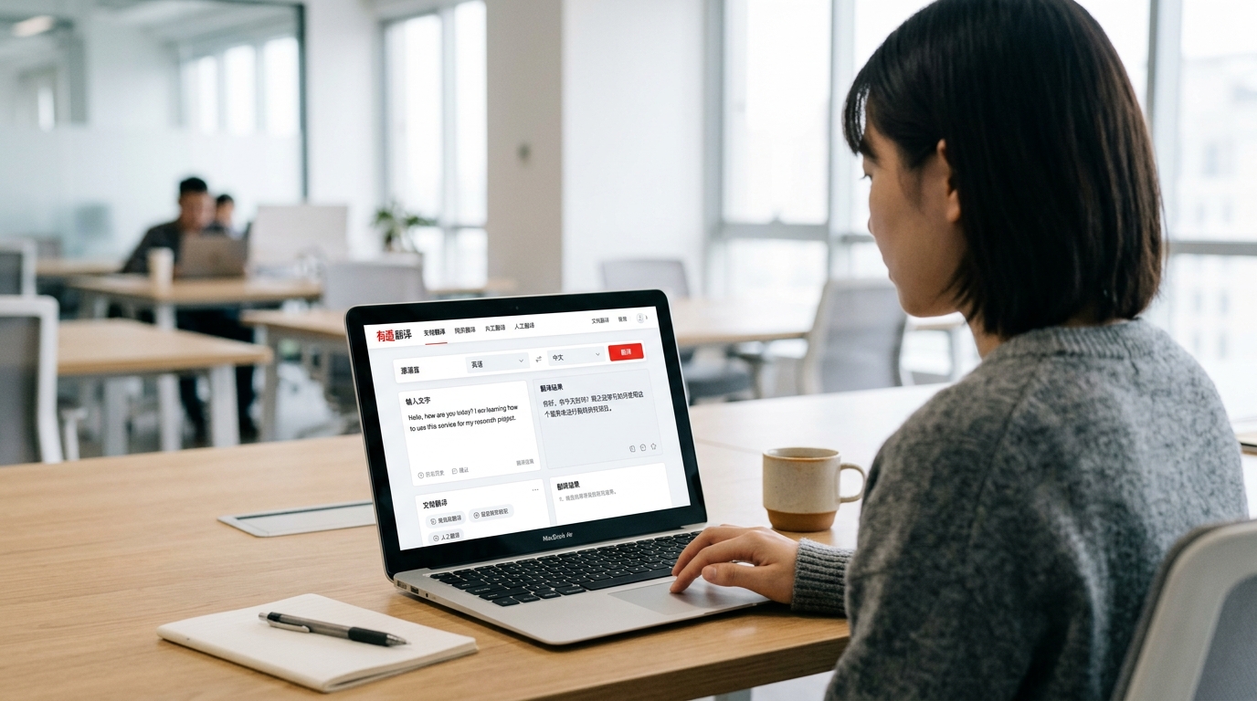 有道翻译文本与文档翻译功能界面