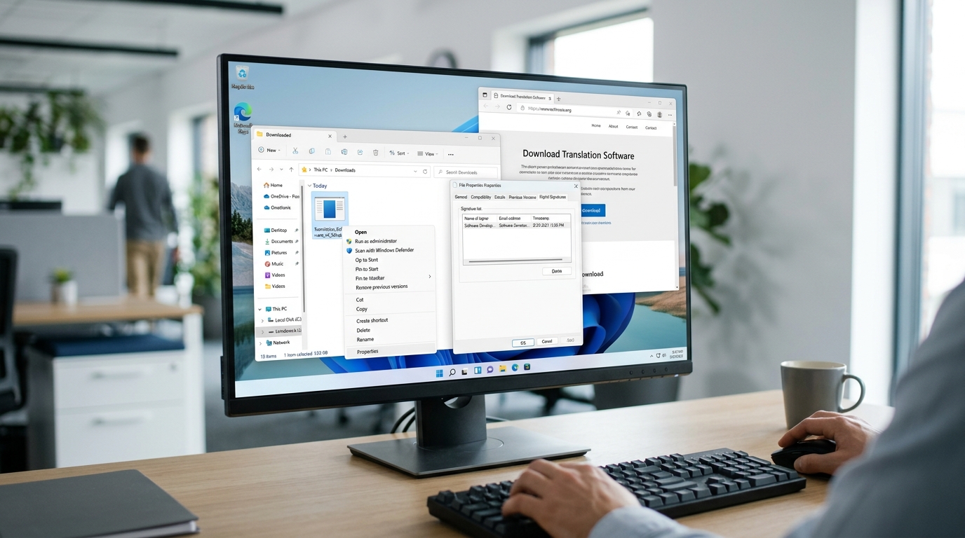 Windows版有道翻译下载安装包数字签名验证步骤